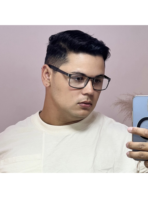 Armação de Óculos AQ240701 Retangular Grafite